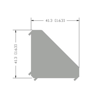 40-110-1 MODULAR SOLUTIONS ALUMINUM GUSSET<br>45MM X 45MM ANGLE W/HARDWARE